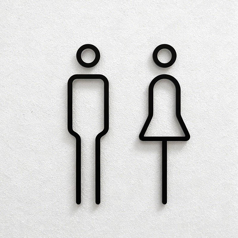 CouldNook 1Pair Of Restroom Figure Door Sign - Room Marker Decor