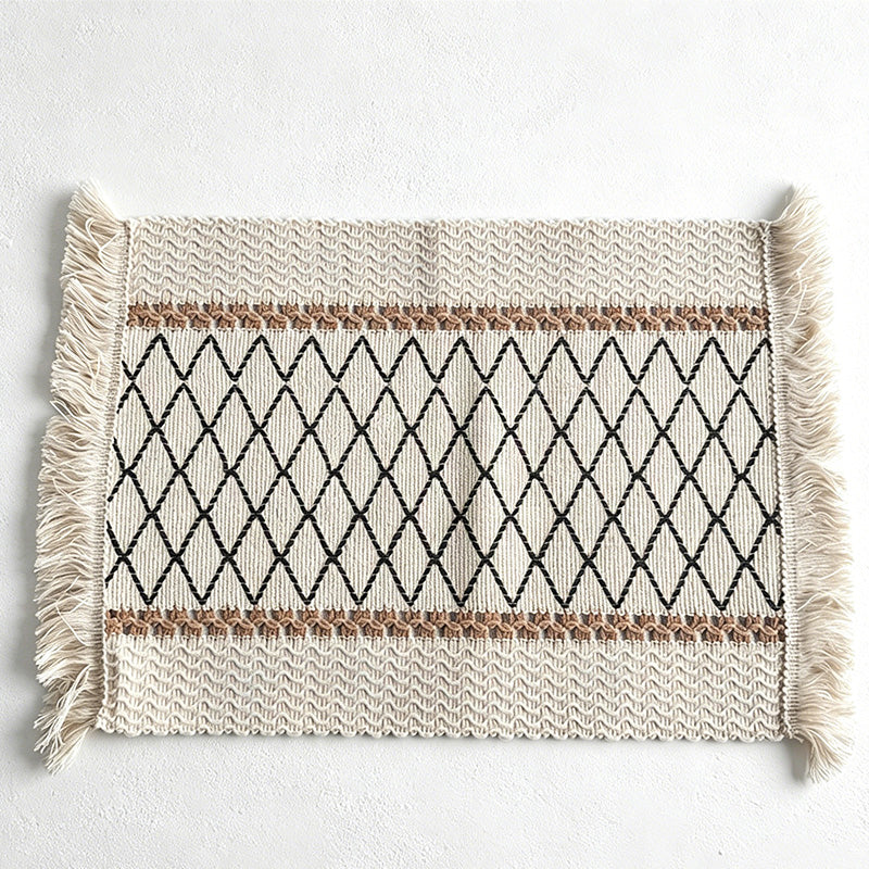 CouldNook Nordic Striped Table Mat - Aesthetic Contrast Color Placemat