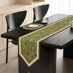CouldNook Retro French Vintage Floral Table Runner - Luxury V-Shape Tassel Mat
