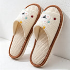 CouldNook Soft Animal Applique Open Toe House Slippers - Warm Home Accent