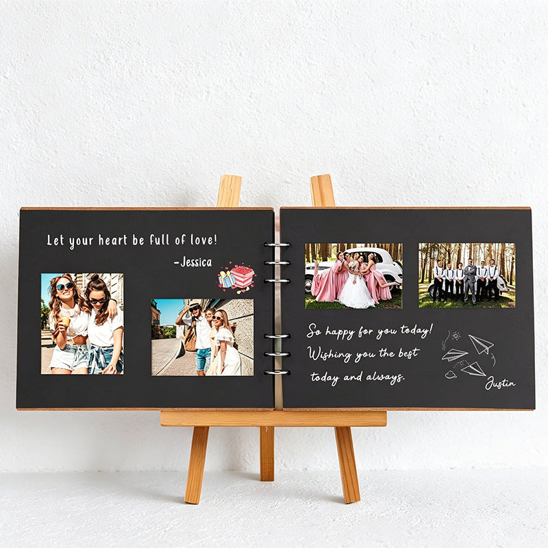 CouldNook Wood Wedding Guest Book - Keepsake Memory Album