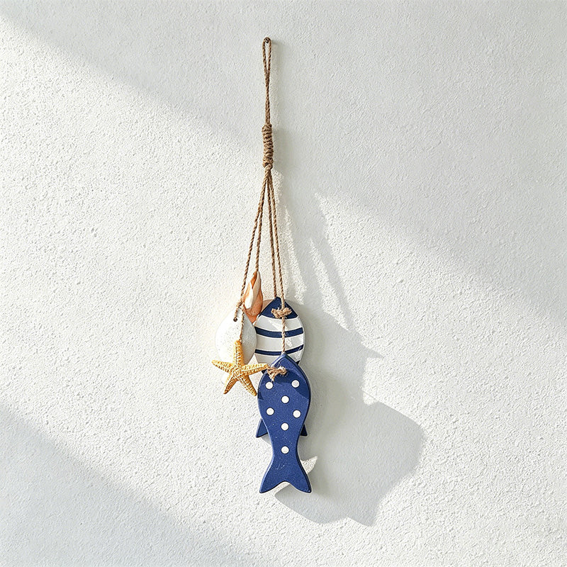 CouldNook Mediterranean Fish & Starfish Hanging - Coastal Shell Ornament