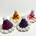 CouldNook Mini Hand Crochet Santa Hat - Pet & Doll Festive Accessory