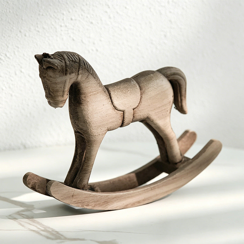 CouldNook Vintage Distressed Wooden - Rocking Horse Decor Ornament