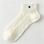 CouldNook Heart Motif Patterned Socks - Soft Home Detail (MK2COW6W8FHO05)