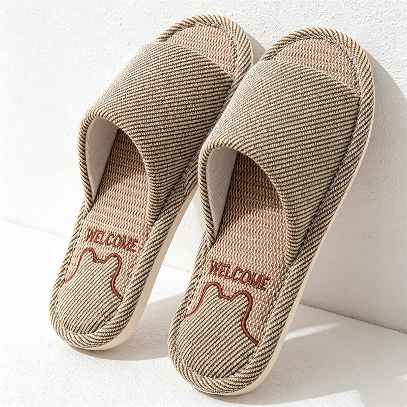 CouldNook Soft Band Open Toe Slippers - Simple Home Accent