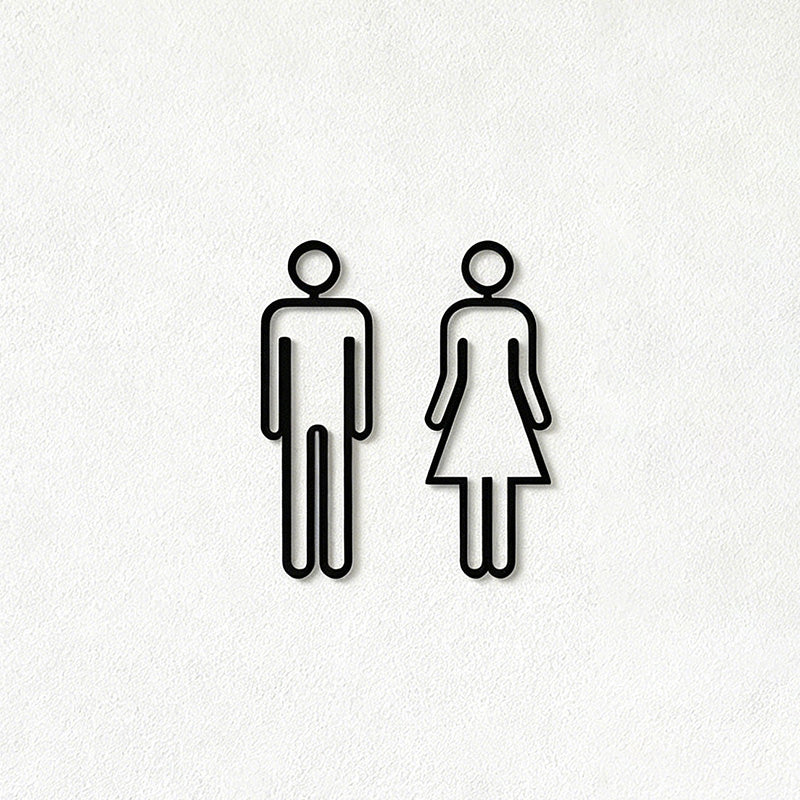 CouldNook 1Pair Of Restroom Door Wall Sign - Simple Room Marker
