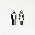 CouldNook 1Pair Of Restroom Door Wall Sign - Simple Room Marker