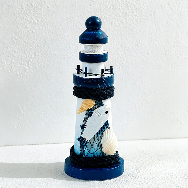 CouldNook Mediterranean Mini Wooden - Lighthouse Decor Ornament