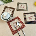 CouldNook Plaid Dining Set - Four-Piece Colorful Table Pad Pack