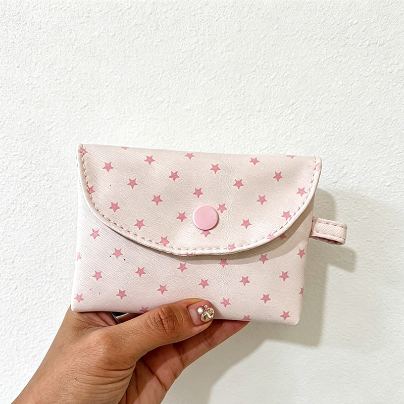 CouldNook Mint Chocolate Star Pouch - Aesthetic Canvas Card Case
