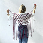 CouldNook Macrame Fringe Vest Cover - Layered Styling Accent (小胡0611-8BW6JBT95)-ok