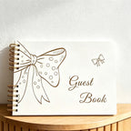 CouldNook Laser Engraved Guest Book - Bow Spiral Bound Notebook
