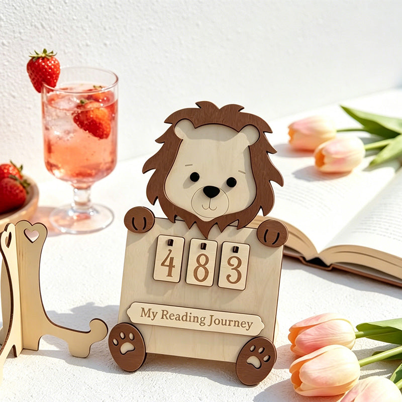 CouldNook 3D Animal Wooden Reading Counter - Tracker Desk Decor Frame