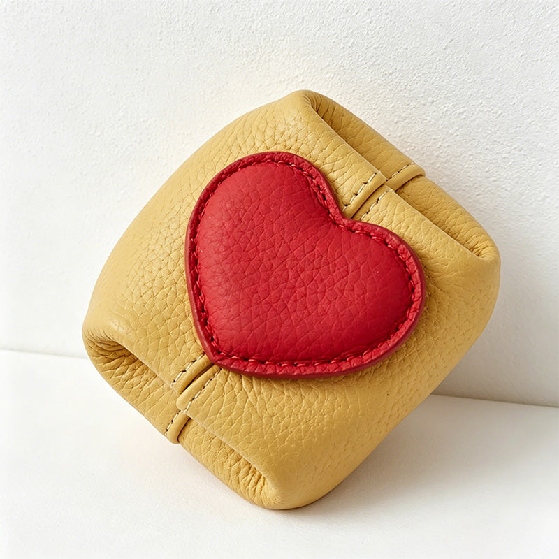 CouldNook Heart Accent Faux PU Mini Pouch - Earbud Case