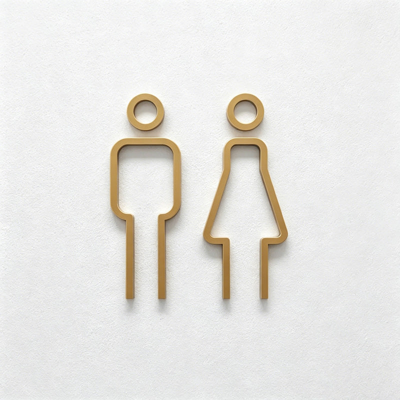 CouldNook Restroom Door Symbol Sign - Guest Room Marker