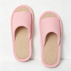 CouldNook Soft Padded Linen-Look House Slippers - Calm Indoor Accent