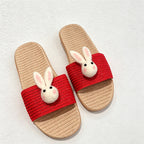 CouldNook Mushroom Applique Open Toe Slippers - Whimsical Home Accent