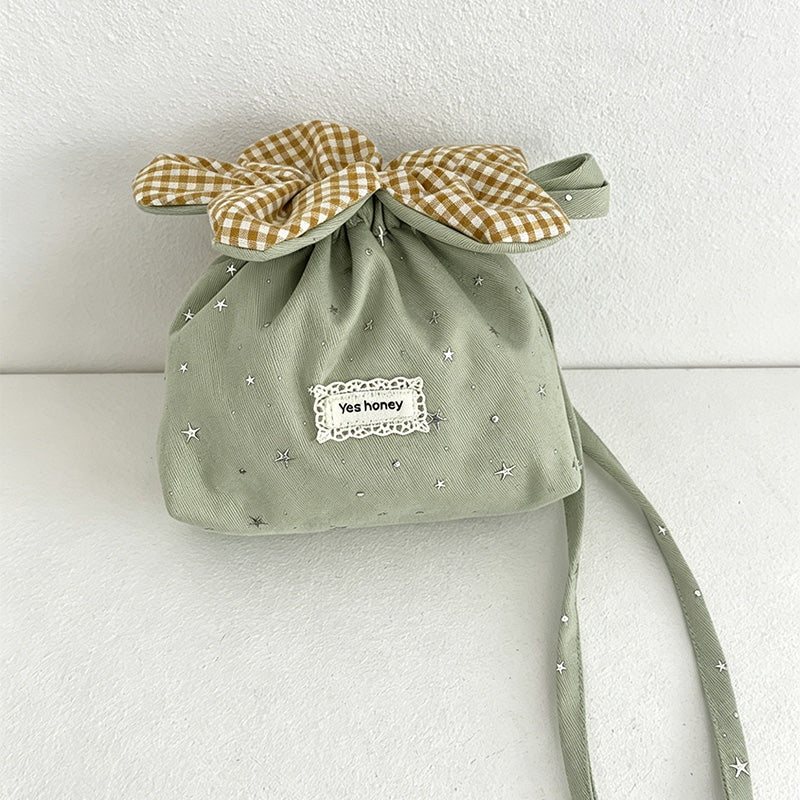 CouldNook Star Pattern Drawstring Flower Bag - Giftable Carry Accent