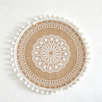 CouldNook Jute Ball Edge Woven Placemat - Aesthetic Rustic Table Mat