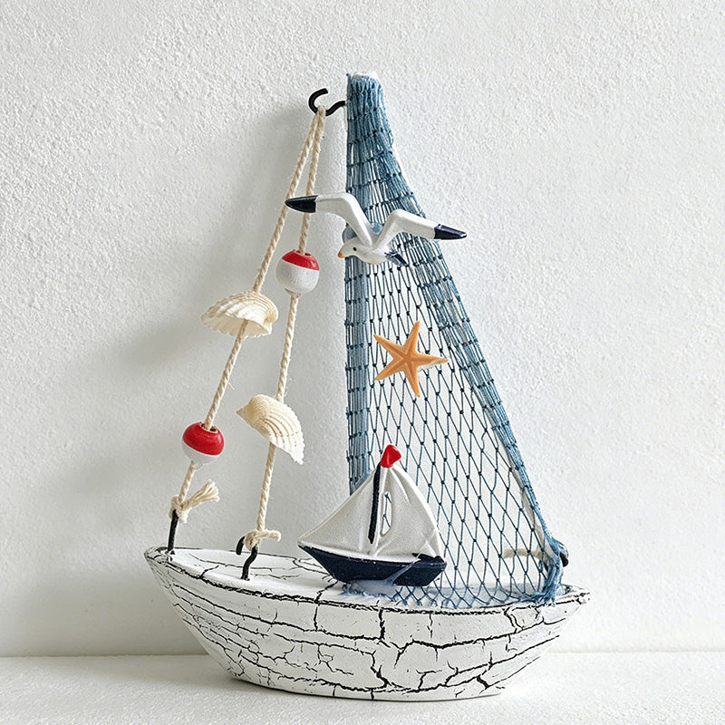 CouldNook Mediterranean Shell Bird Hanging - Coastal Nautical Ornament