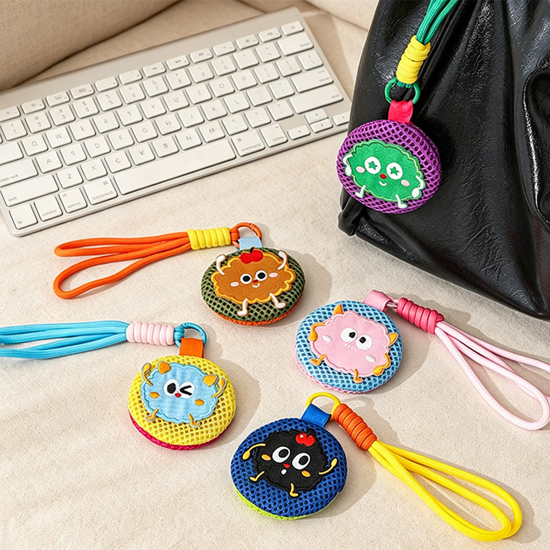 CouldNook Cartoon Face Hanging Mesh Pouch - Small Accessory Case