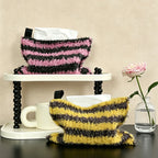 CouldNook Knitted Stripe Tissue Bag - Aesthetic Loop Velvet Case