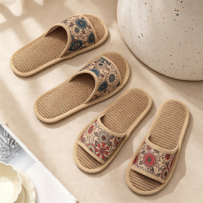 CouldNook Textured Floral Closed Toe House Slippers - Bedroom Comfort Accent