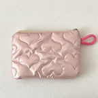 CouldNook Heart Quilted Mini Storage Pouch - Portable Makeup & Sanitary Bag