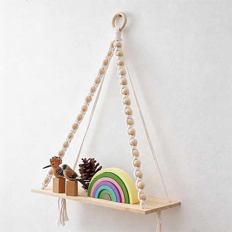 CouldNook Beaded Hanging Wall Shelf - Small Display Rack