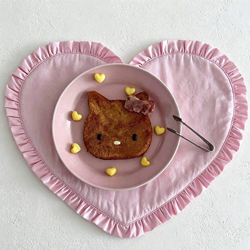 CouldNook Lace Heart Large Placemat - Aesthetic Fabric Table Decor