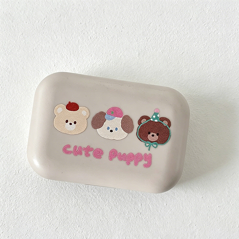 CouldNook Lovely Puppy Print Contact Lens Case - Small Home Organizer