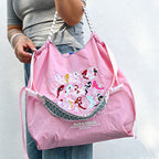 CouldNook Koi Fish Spiral Embroidery Shopping Bag - Everyday Market Accent