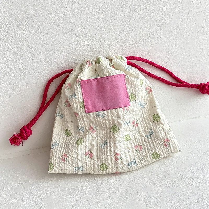 CouldNook Cake Bear Drawstring Bag - Soft Portable Accessory Pouch