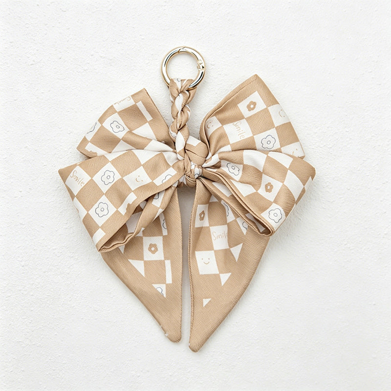 CouldNook 5.51''  Khaki Series Pattern Bow Bag Charm - Handle Accent