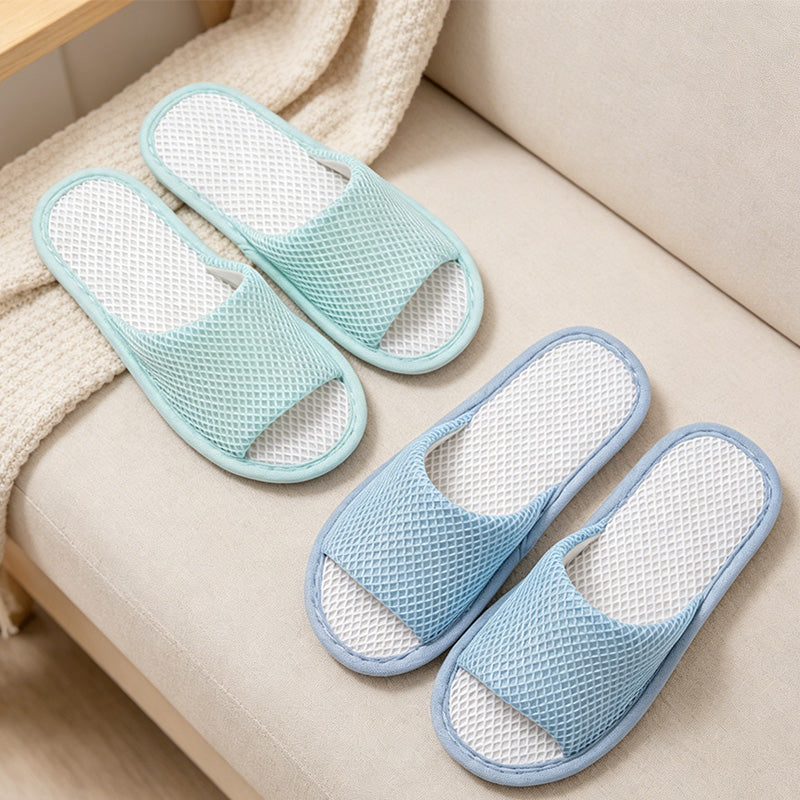 CouldNook Mesh Texture Open Toe House Slippers - Airy Indoor Accent