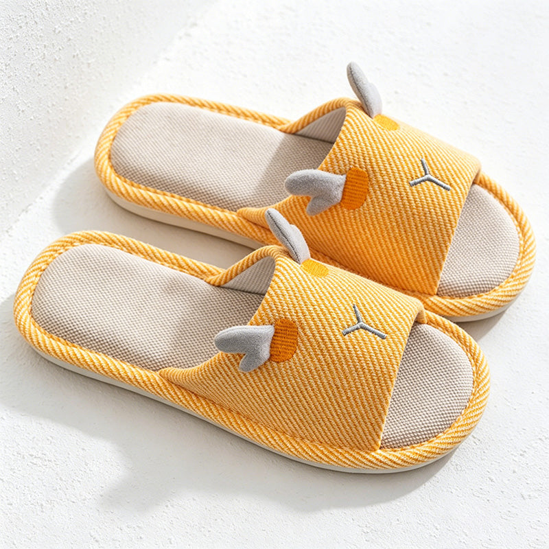 CouldNook Bunny Pattern Open Toe Slippers - Playful Kitchen Accent