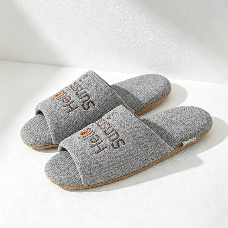 CouldNook Open Toe Smooth Home Slippers - Gentle Display Piece