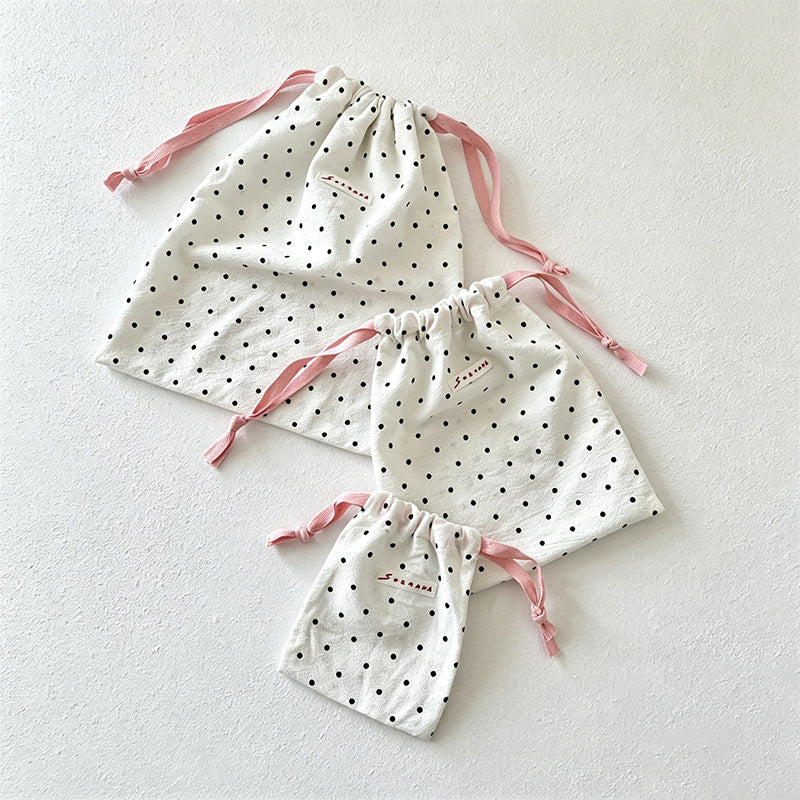 CouldNook Dot Pattern Drawstring Storage Pouch Set - Travel Organizer