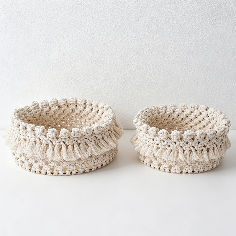 CouldNook Woven Rope Storage Basket - Tabletop Home Organizer