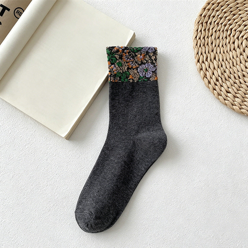 CouldNook Garden Pattern Crew Socks - Everyday Gift Accessory