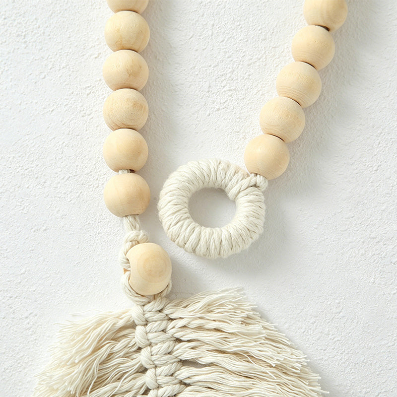 CouldNook Wood Bead Curtain Tieback - Tassel Drapery Holder