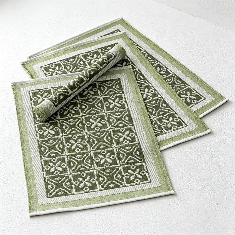CouldNook Floral Faux Linen Table Runner - Dining Table Accent