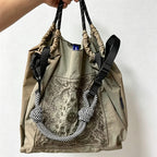 CouldNook Retro Paisley Mandala Embroidery Shopping Bag - Everyday Market Accent