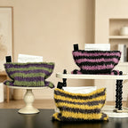 CouldNook Knitted Stripe Tissue Bag - Aesthetic Loop Velvet Case