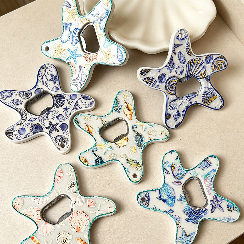 CouldNook Starfish 2-in-1 Fridge Magnet Bottle Opener - Coastal Decor Beer Cap Opener
