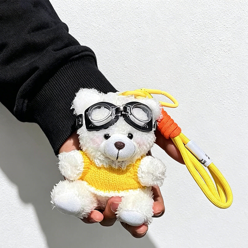 CouldNook Teddy Bear Goggle Bag Charm - Sweater Accent