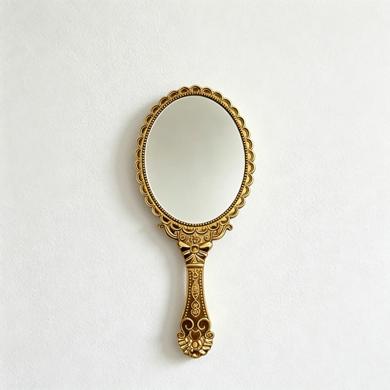 CouldNook Handled Oval Handheld Make Up Mirror - Simple Daily Essential