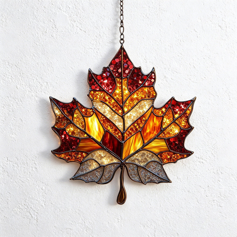CouldNook Maple Leaf Window Suncatcher - Hanging Home Decor (小胡0611-8AC7HBW121)-ok