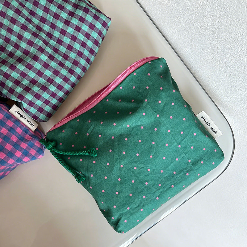 CouldNook Plush Trim Mini Zip Pouch - Small Storage Accent